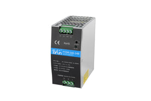 Economical rail power supply with 240W efficiency of 88% has four kinds of output protection